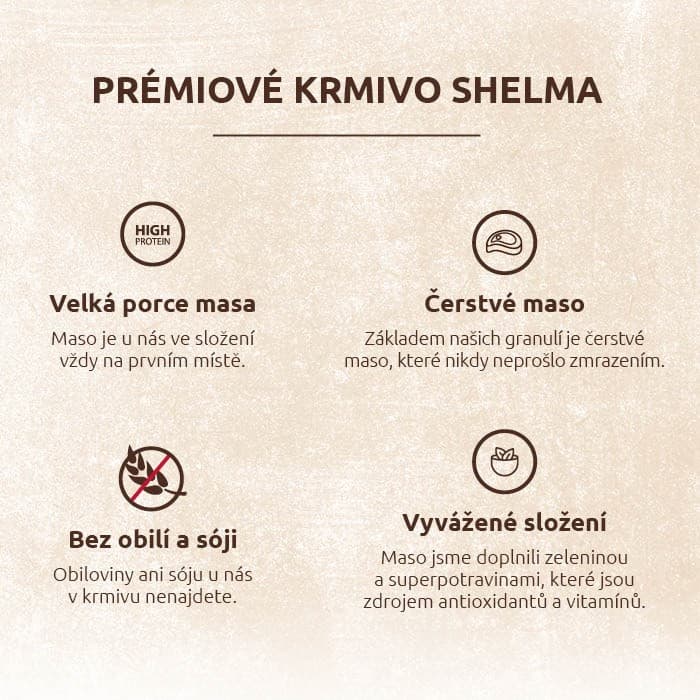 Shelma Bezobilné STERILLE granule s čerstvým lososem pro dospělé kočky