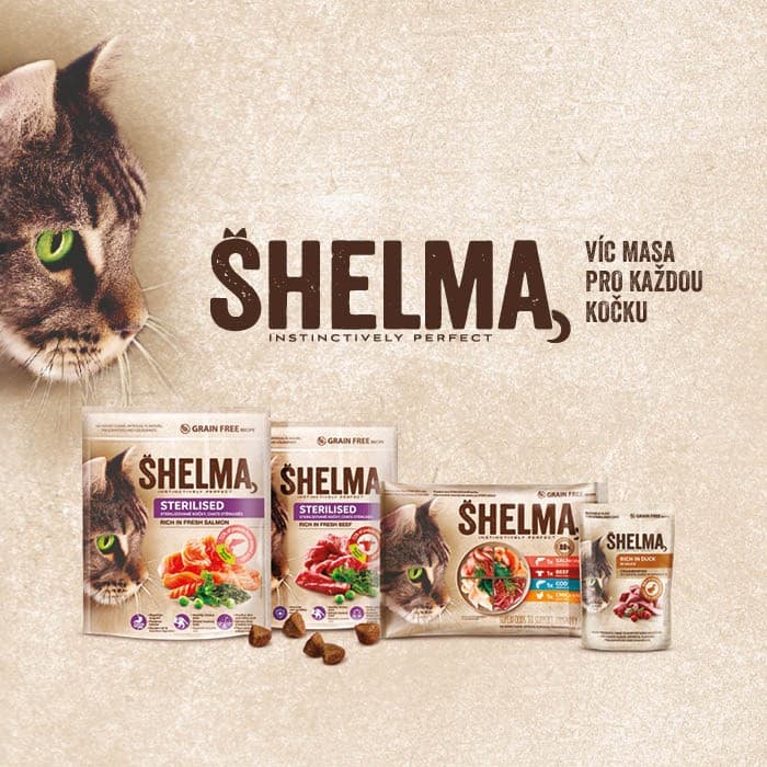 Shelma Bezobilné STERILLE granule s čerstvým lososem pro dospělé kočky