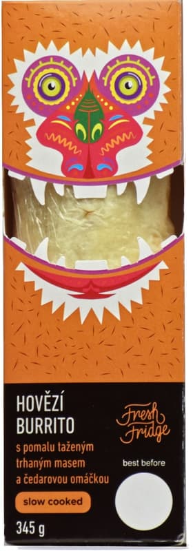 Fresh Fridge beef burrito with slowly drawn shredded meat and cheddar sauce