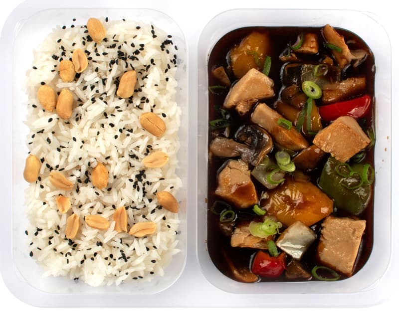 Cibule Bistro #vegetable Kung Pao, jasmine rice, peanuts, sesame