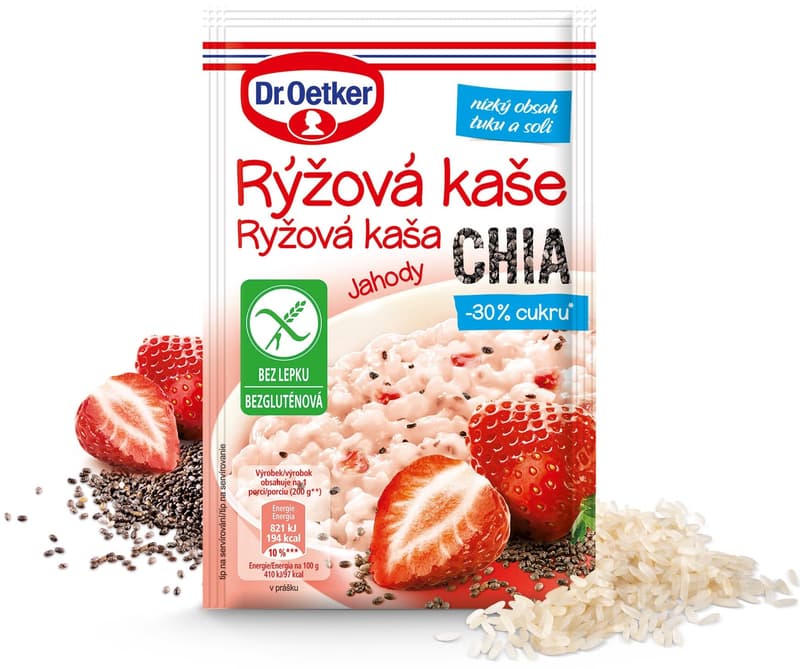 Dr.Oetker Rice porridge without gluten strawberries and chia