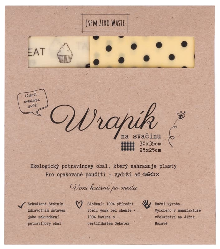 Wrapík Set of waxed napkins for snacks 35 × 30 cm and 25 × 25 cm