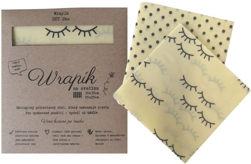 Wrapík Set of waxed napkins for snacks 35 × 30 cm and 25 × 25 cm