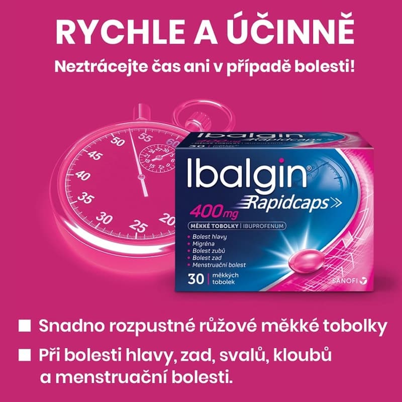 IBALGIN RAPIDCAPS 400MG Měkká tobolka 30