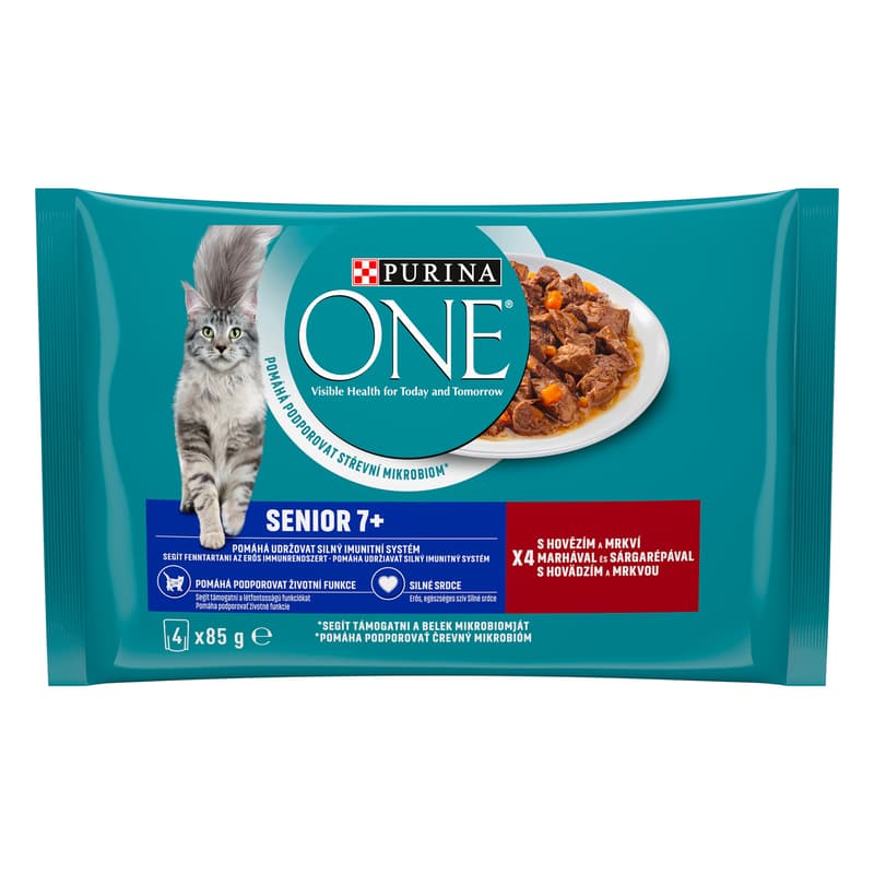 Purina ONE Senior 7+ mini bikes with beef and carrots in juice