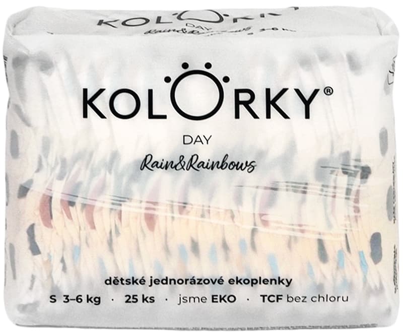Kolorky EKO Jednorázové plenky day S déšť a duhy (3–6 kg) 25 ks