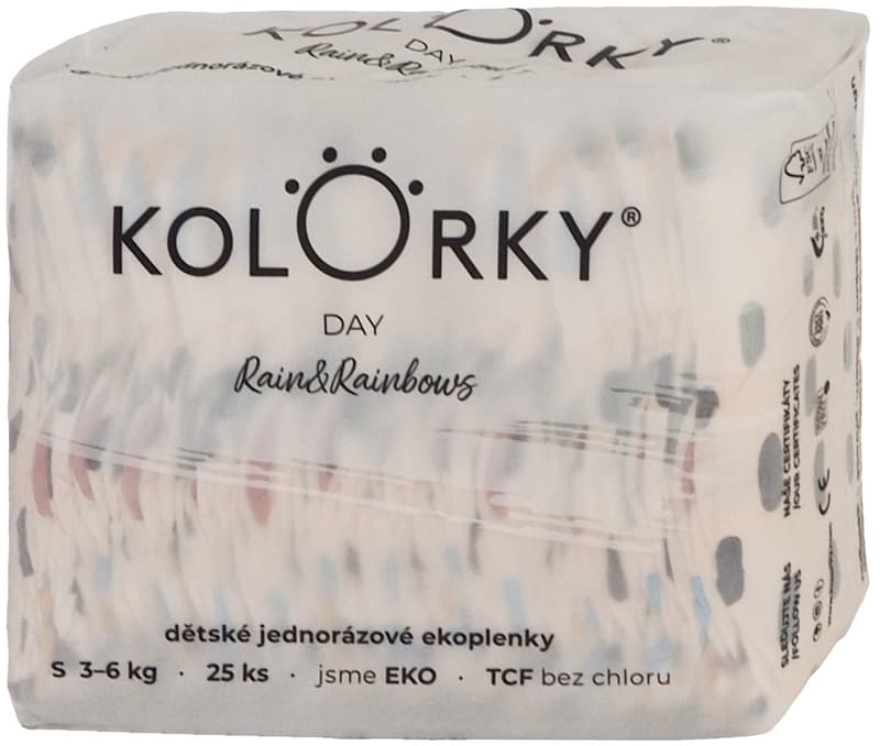Kolorky EKO Jednorázové plenky day S déšť a duhy (3–6 kg) 25 ks
