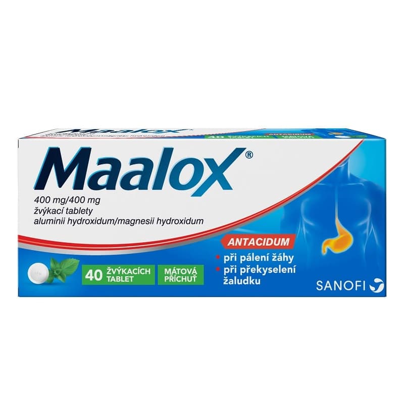 MAALOX 400MG/400MG chewable tablet 40