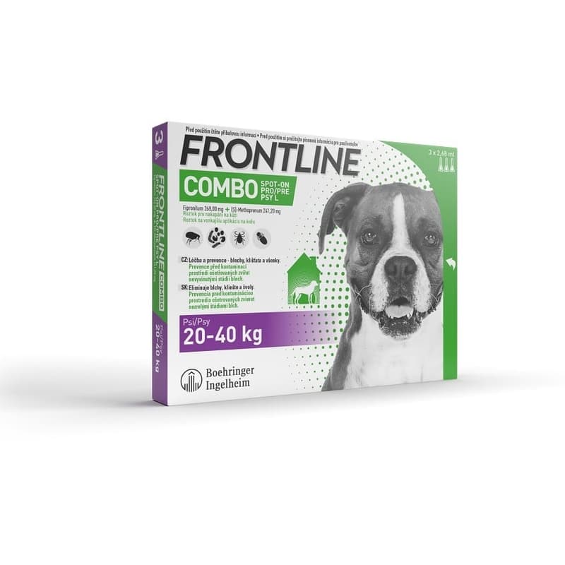 Frontline Combo Spot on Dog 20-40kg pipet.3x2.68ml