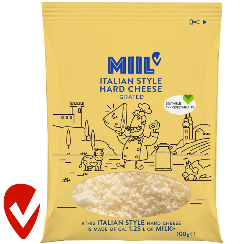 Miil Extra tvrdý sýr italského typu strouhaný 32%