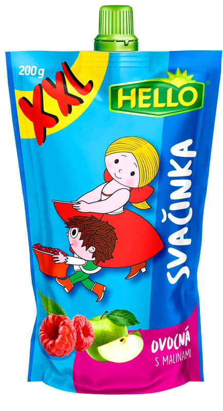 Hello Ovocná svačinka XXL s malinami kapsička