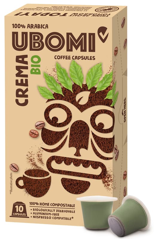 Ubomi BIO Caffe Crema 100% Arabica RFA coffee capsules