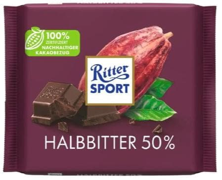 Ritter Sport Dark Chocolate with fine cocoa 