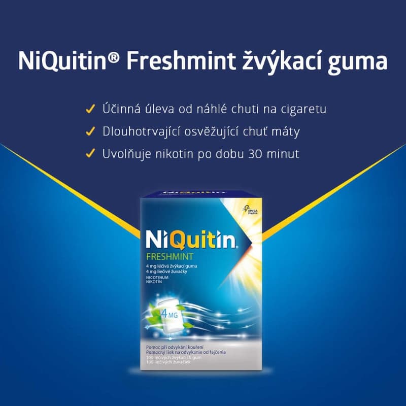 NIQUITIN FRESHMINT 4MG medicinal chewing gum 100 I