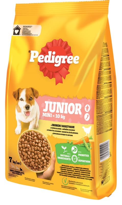Pedigree Junior granule s drůbežím a zeleninou pro štěňata malých plemen