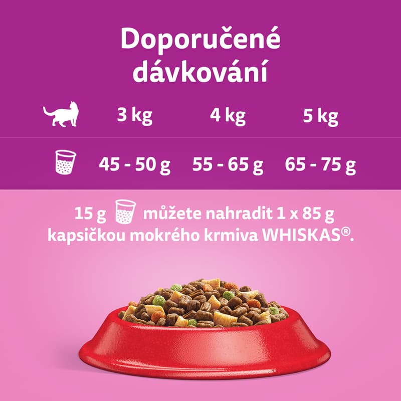 Whiskas Granule pro dospělé kočky hovězí