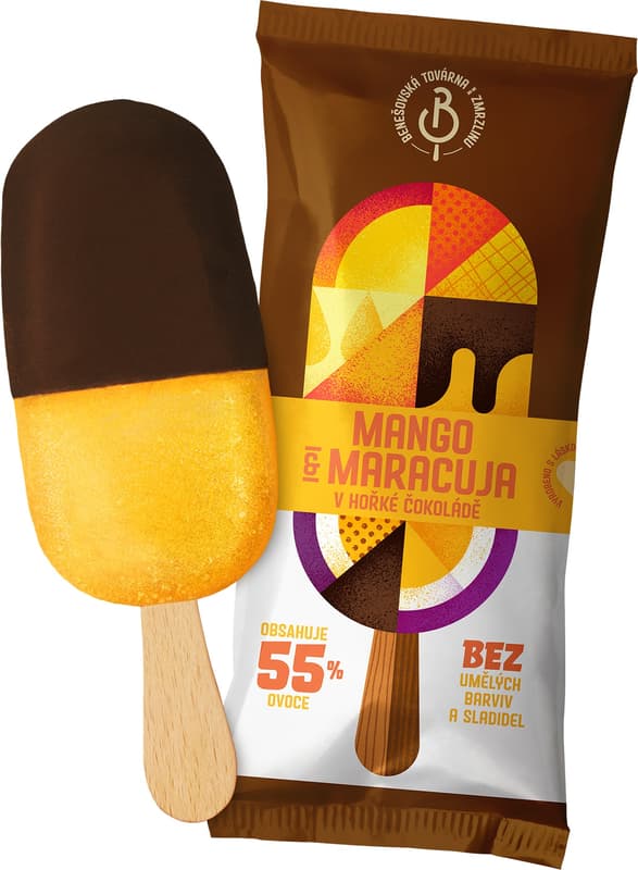 BTNZ lolly Mango & maracuja in dark chocolate 