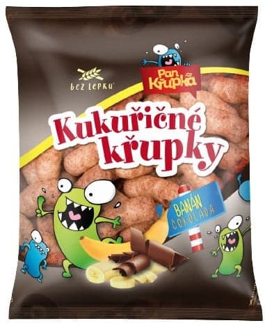 Corn crisps with banana and chocolate