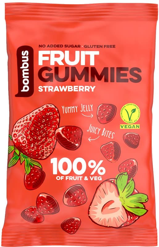 Bombus Fruit Energy Gummies jahodové