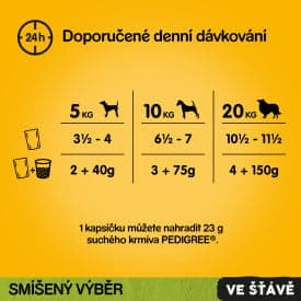 Pedigree kapsičky masový výběr se zeleninou ve šťávě pro dospělé psy 40×100 g