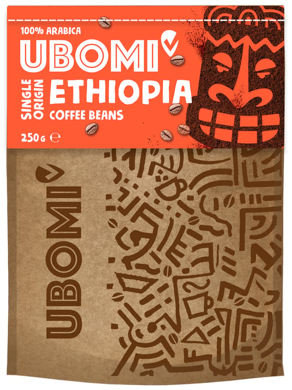 Ubomi Ethiopia 100% RFA zrnková káva