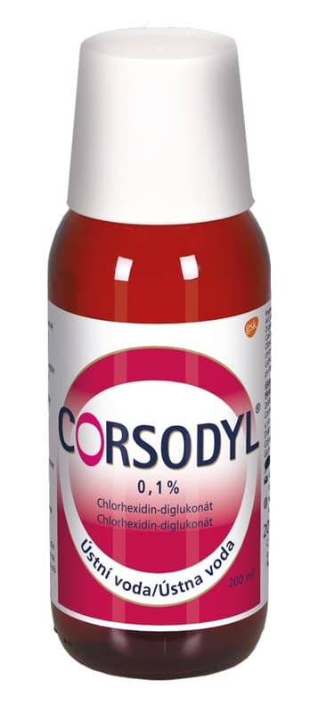 Corsodyl 0.1% ústní voda 200ml