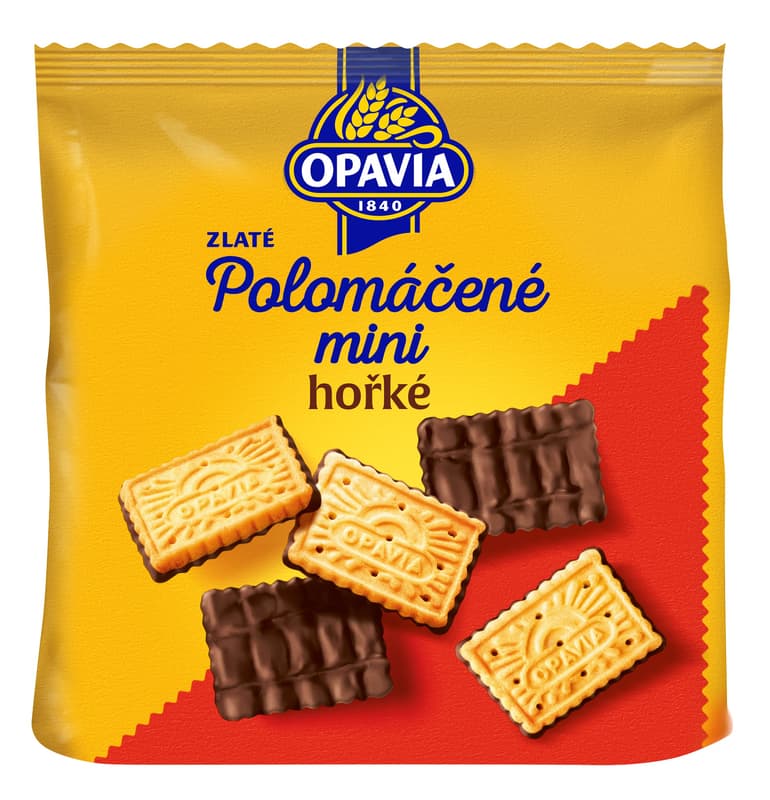 Opavia Zlaté Polomáčené Mini biscuits dark chocolate