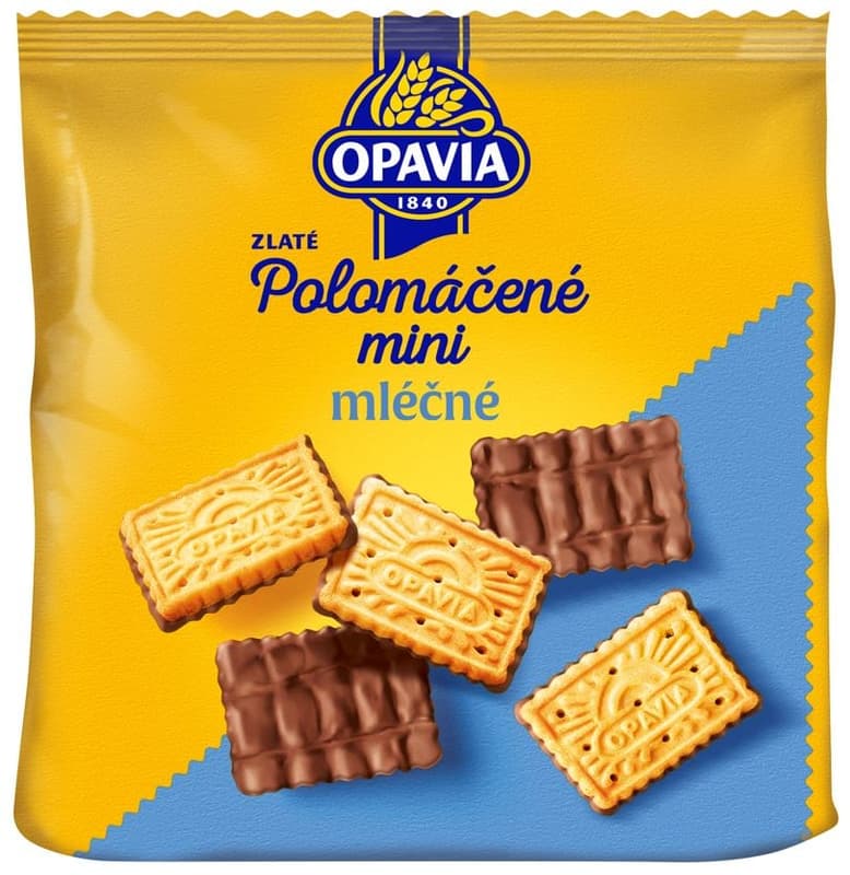 Opavia Zlaté Polomáčené Mini biscuits mlk chocolate