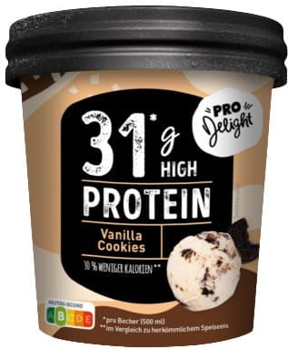 Pro Delight Proteinová zmrzlina s příchutí vanilka-karamel a sušenkami