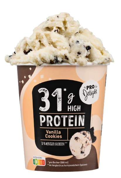 Pro Delight Proteinová zmrzlina s příchutí vanilka-karamel a sušenkami