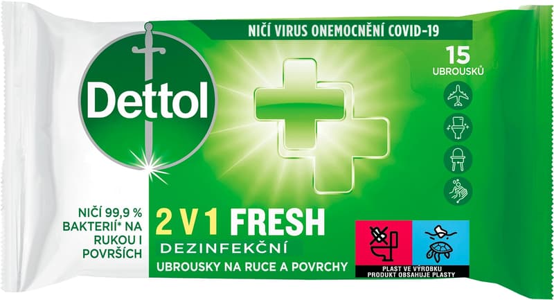Dettol Dezinfekční ubrousky 2v1 na ruce a povrchy