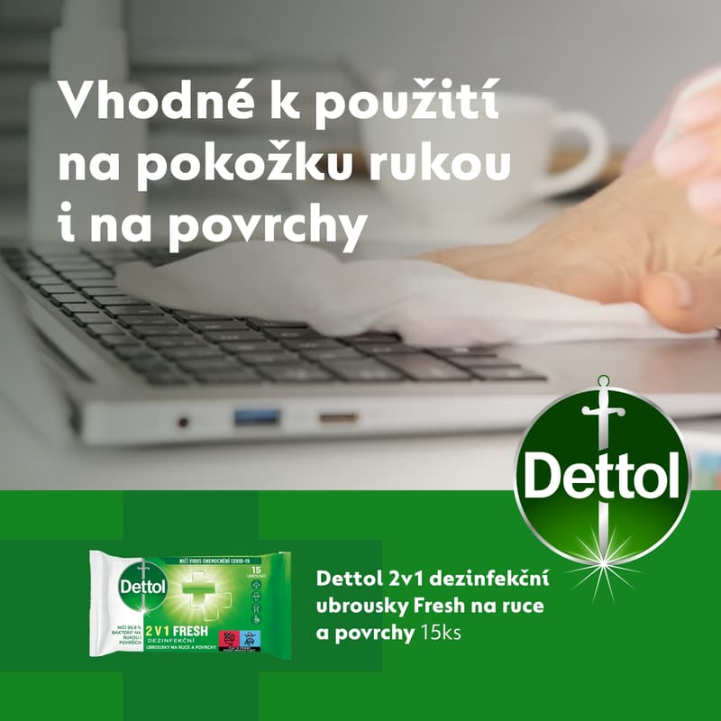 Dettol Dezinfekční ubrousky 2v1 na ruce a povrchy
