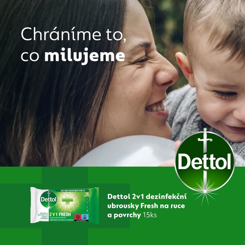 Dettol Dezinfekční ubrousky 2v1 na ruce a povrchy