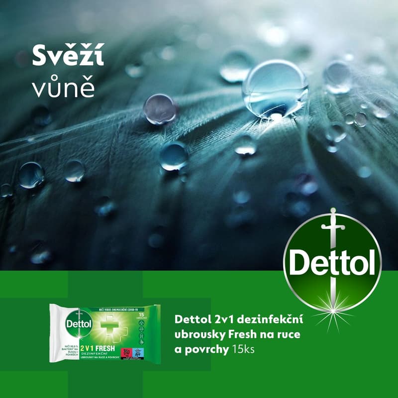 Dettol Dezinfekční ubrousky 2v1 na ruce a povrchy