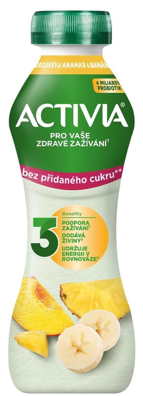 Danone Activia Probiotic youghourt drink peach, pineapple and banana