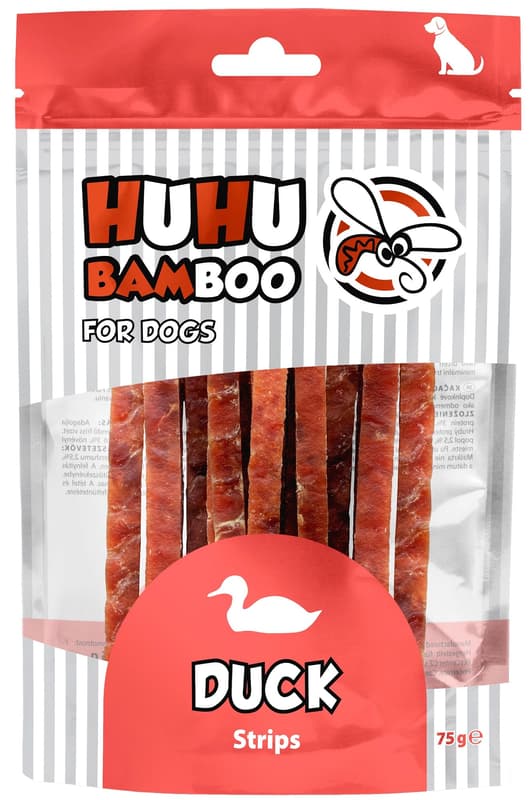 Huhubamboo sušené kachní proužky pro psy