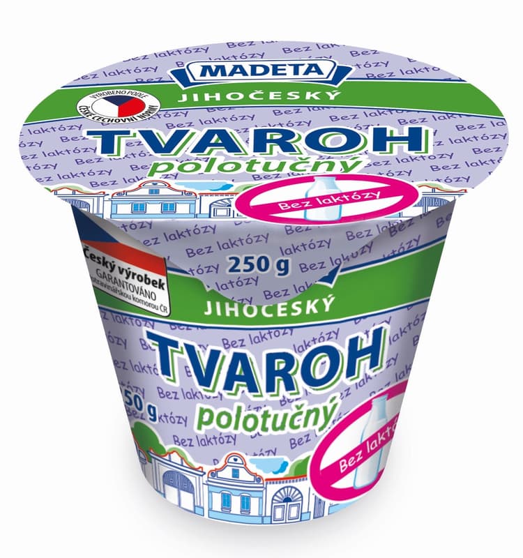 Madeta Jihočeský tvaroh polotučný bez laktózy
