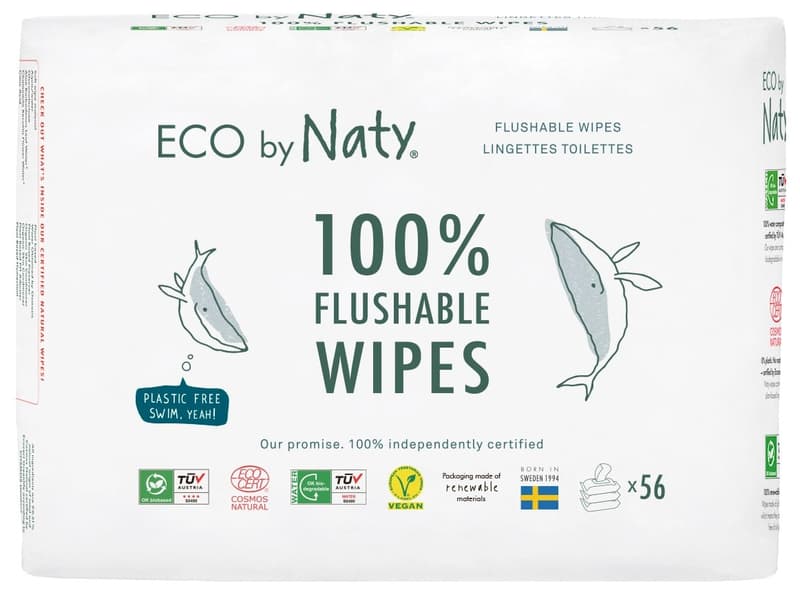 Naty Flushable wipes