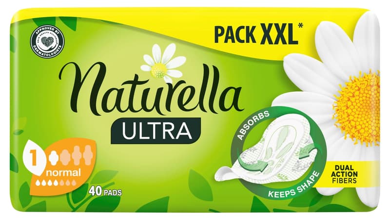 Naturella Ultra Normal Camomile Sanitary Towels With Wings x40