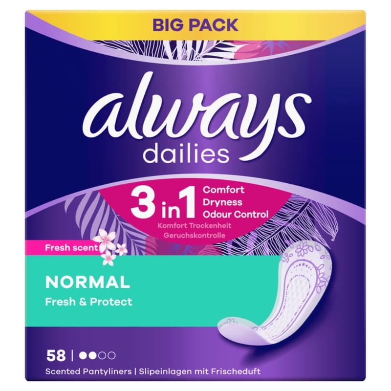 Always Dailies Normal Fresh & Protect Panty Liners Fresh x58