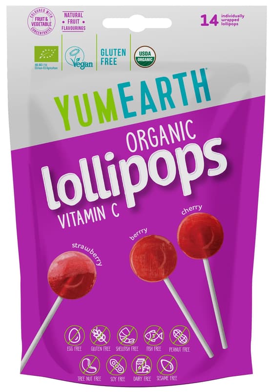 YumEarth BIO Fruit lollipops with vitamin C 14 pcs