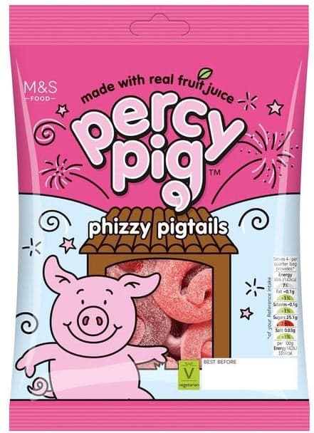 Marks & Spencer Phizzy Pigtails ovoc with fruit flavors