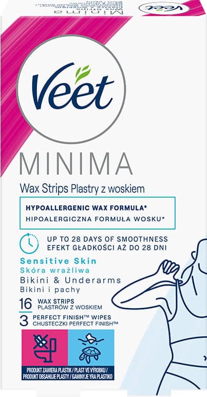 VEET MINIMA Hypoallergenic Wax Strips Bikini & Underarms 16pcs