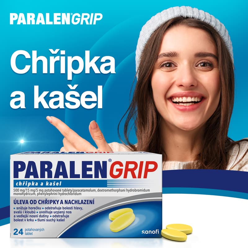PARALEN GRIP FLU AND CASH 500MG/15MG/5MG coated tablets 24