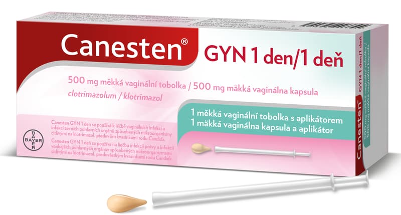 CANESTEN GYN 1 DEN 500MG Měkká vaginální tobolka 1 I