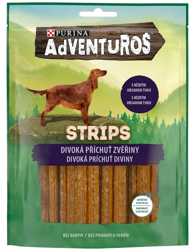 Adventuros Strips pamlsky pro psy zvěřina