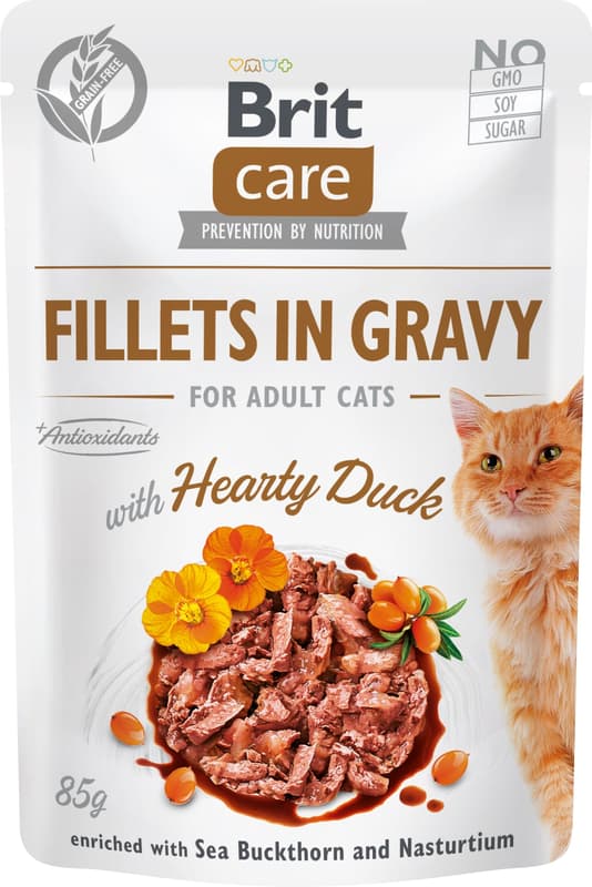 Brit Care Cat Fillets in Gravy with Hearty Duck 85 g