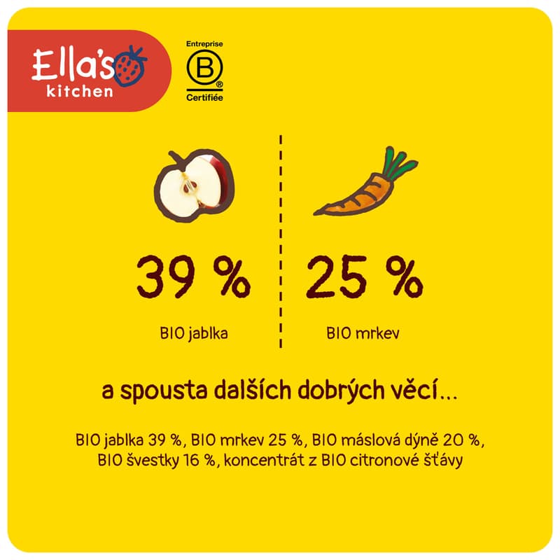 Ella's Kitchen BIO Dýně, mrkev, jablko a švestka