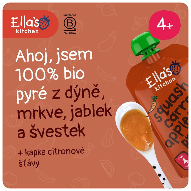 Ella's Kitchen BIO Dýně, mrkev, jablko a švestka