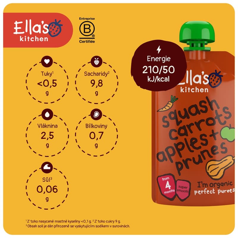 Ella's Kitchen BIO Dýně, mrkev, jablko a švestka